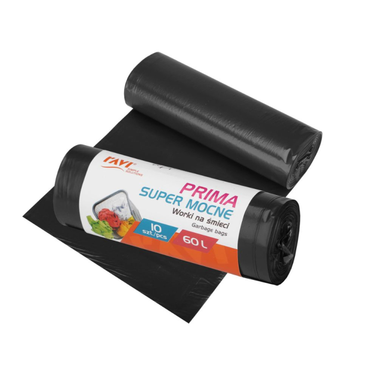Worki na śmieci PRIMA 60L 10 sztuk RAVI